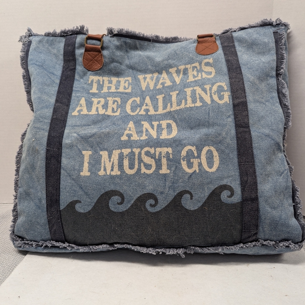 Denim large shoulder bag by Primitives by Kathy.